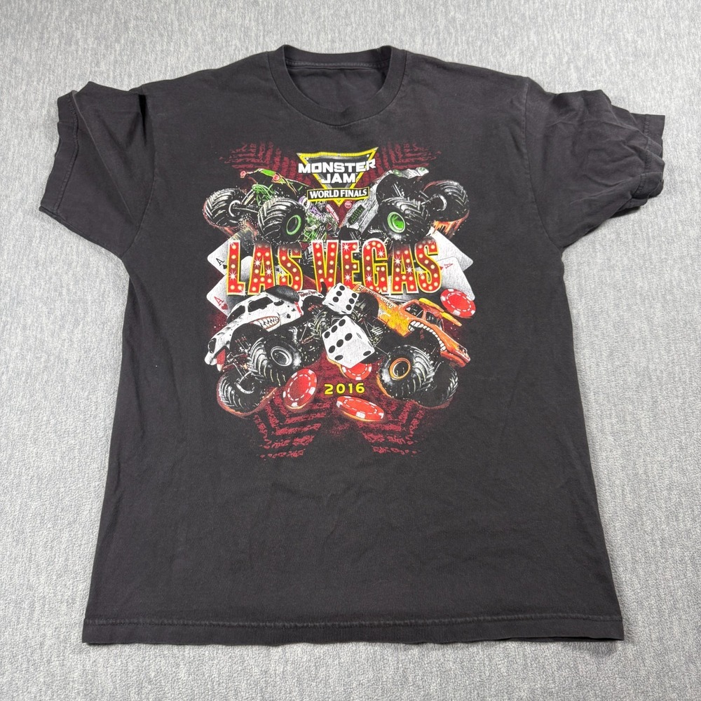 Monster‎ Jam Shirt Mens M Black 2016 Las Vegas World Finals Graphic T-Shirt Tee